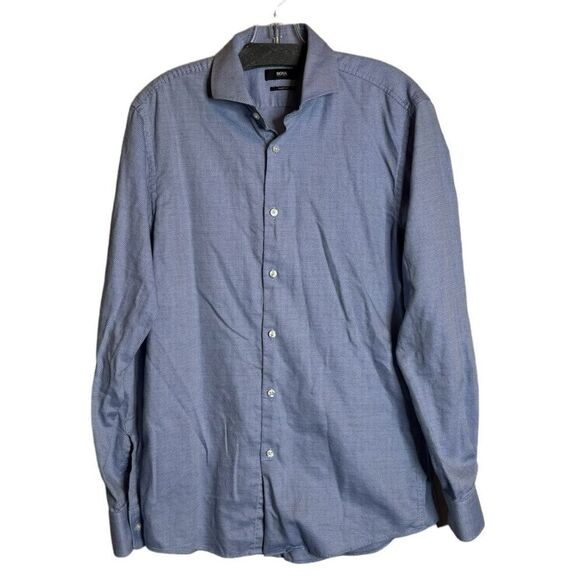 BOSS Hugo Boss Blue Dress Shirt size 15.5 - Picture 1 of 5